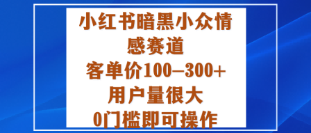 小红书暗黑小众情感赛道,客单价100-300+用户量很大,0门槛即可操作-创新社-资源网-最新项目分享网站