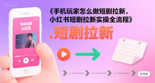 手机玩家怎么做短剧拉新，小红书短剧拉新实操全流程-创新社-资源网-最新项目分享网站