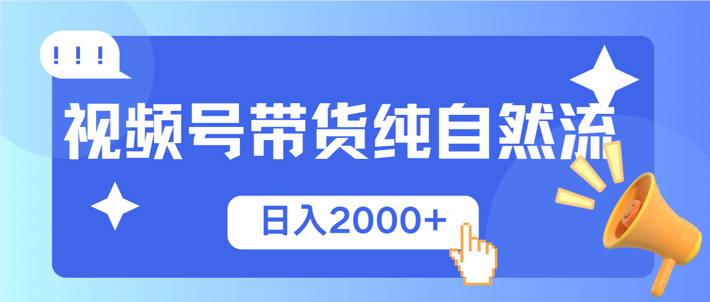 视频号带货，纯自然流，起号简单，爆率高轻松日入2000+-创新社-资源网-最新项目分享网站