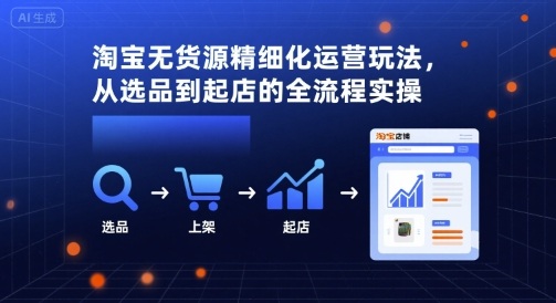 淘宝无货源精细化运营玩法，从选品到起店的全流程实操-创新社-资源网-最新项目分享网站