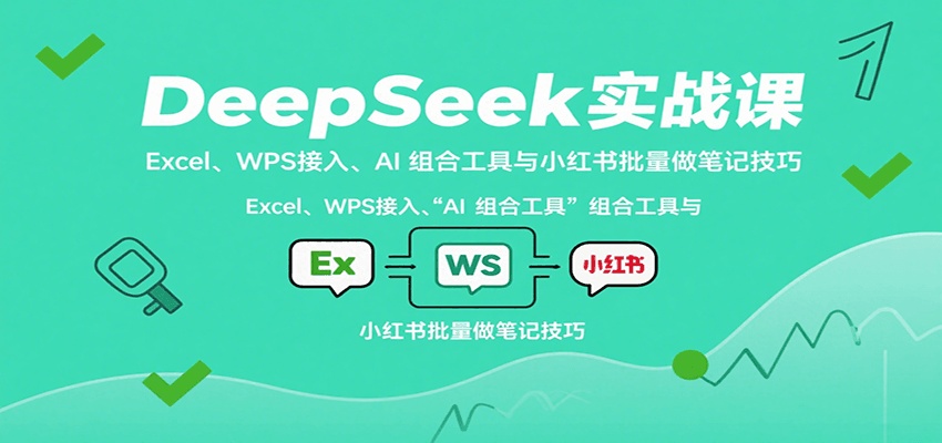 DeepSeek实战课：Excel、WPS接入、AI 组合工具与小红书批量做笔记技巧-创新社-资源网-最新项目分享网站