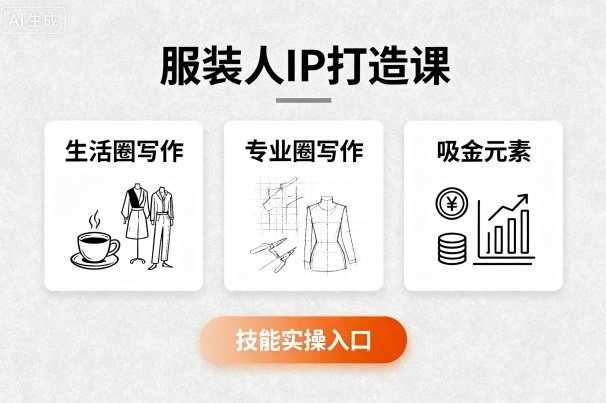 服装人IP打造课，文案创富+生活圈写作+专业圈写作+服装人专属+吸金元素+技能实操-创新社-资源网-最新项目分享网站