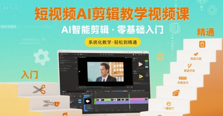 短视频AI剪辑教学视频课，入门到精通-创新社-资源网-最新项目分享网站