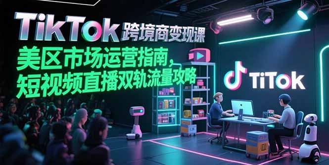 TikTok跨境电商变现课，美区市场运营指南，短视频直播双轨流量攻略-创新社-资源网-最新项目分享网站