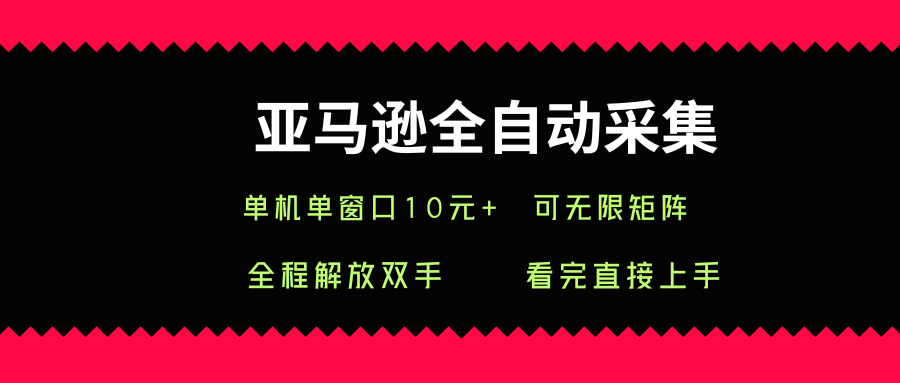 亚马逊全自动采集，单机单窗口一天10+，可无限矩阵去做【揭秘】-创新社-资源网-最新项目分享网站