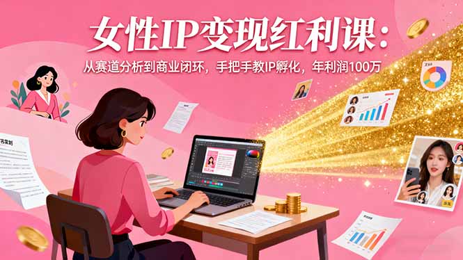 女性IP变现红利课:从赛道分析到商业闭环,手把手教IP孵化,年利润100万-创新社-资源网-最新项目分享网站