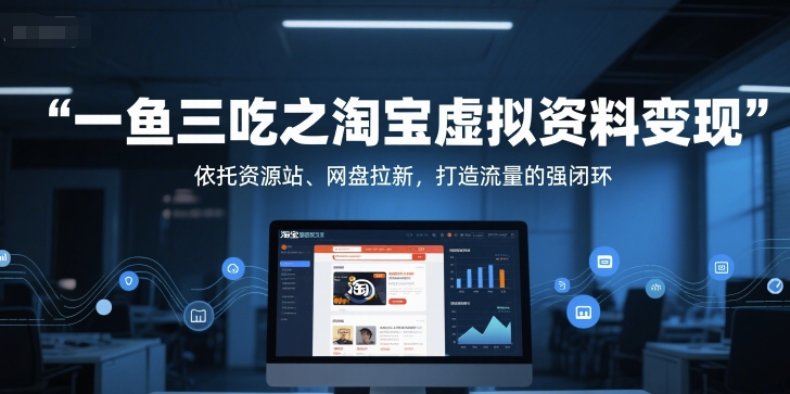 一鱼三吃之淘宝虚拟资料变现，依托资源站、网盘拉新，打造流量的强闭环-创新社-资源网-最新项目分享网站