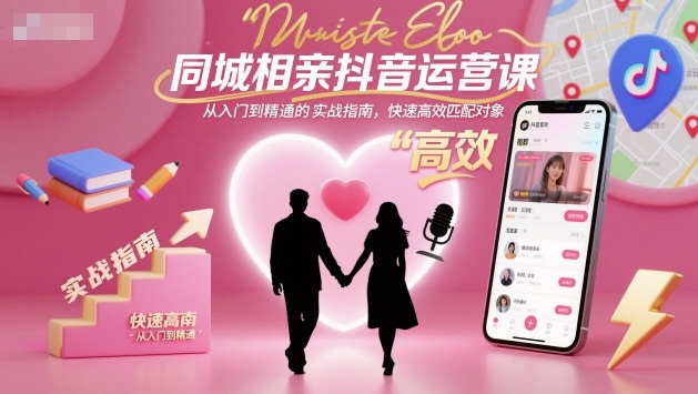 同城相亲抖音运营课，从入门到精通的实战指南，快速高效匹配对象-创新社-资源网-最新项目分享网站
