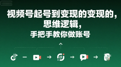 视频号起号到变现的思维逻辑，手把手教你做账号-创新社-资源网-最新项目分享网站