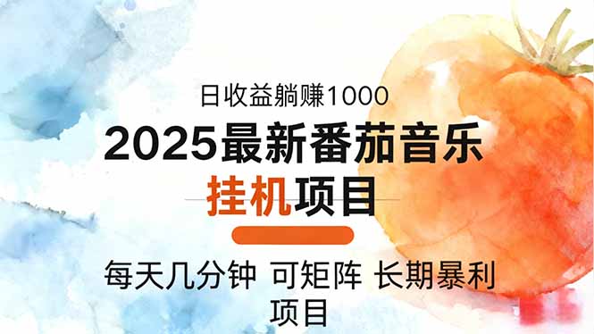 2025年最新番茄音乐人挂机项目，每天几分钟，月入1000＋，可矩阵，一台...-创新社-资源网-最新项目分享网站