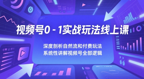 视频号0-1实战玩法线上课，深度剖析自然流和付费玩法，统性讲解视频号全部逻辑-创新社-资源网-最新项目分享网站
