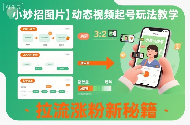 小妙招图片＋动态视频起号玩法教学，拉流涨粉新秘籍-创新社-资源网-最新项目分享网站