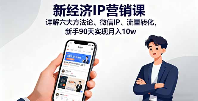 新经济IP营销课:详解六大方法论、微信IP、流量转化,新手90天实现月入10w-创新社-资源网-最新项目分享网站