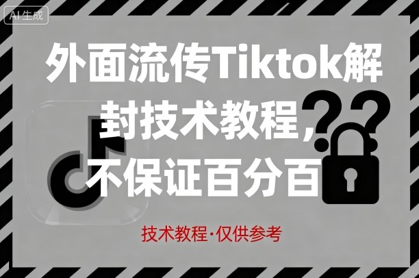 外面流传Tiktok解封技术教程，不保证百分百，具体自测-创新社-资源网-最新项目分享网站