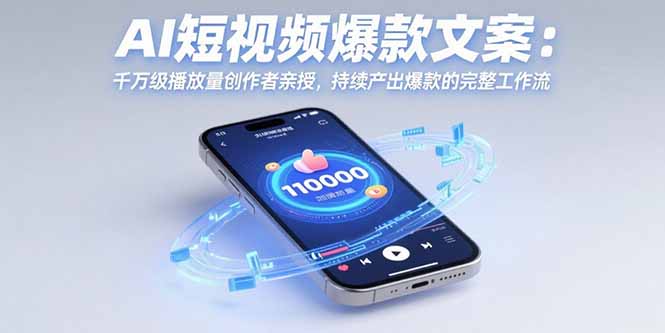 AI短视频爆款文案：千万级播放量创作者亲授，持续产出爆款的完整工作流-创新社-资源网-最新项目分享网站