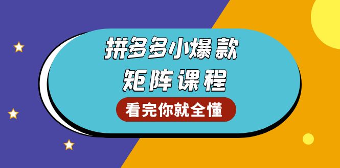 拼多多爆款矩阵课程：教你测出店铺爆款，优化销量，提升GMV，打造爆款群-创新社-资源网-最新项目分享网站