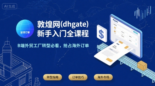 敦煌网(dhgate)新手入门全课程，B端外贸工厂转型必看，抢占海外订单-创新社-资源网-最新项目分享网站
