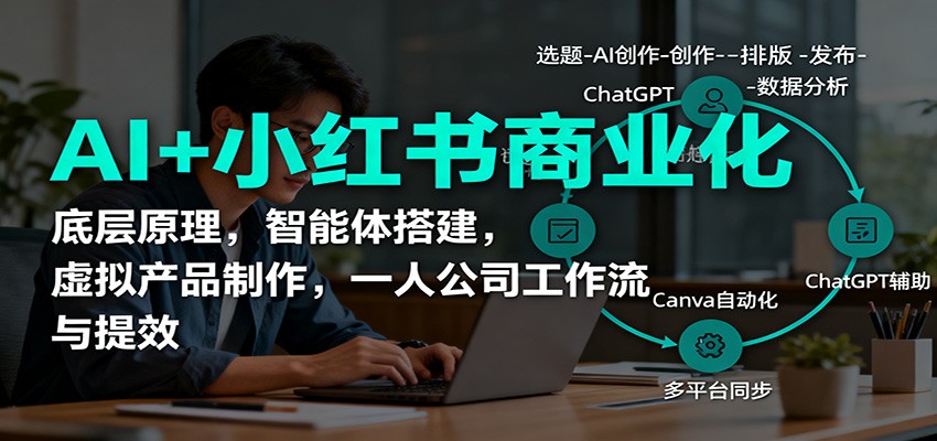 AI+小红书商业化，底层原理，智能体搭建，虚拟产品制作，一人公司工作流与提效-创新社-资源网-最新项目分享网站