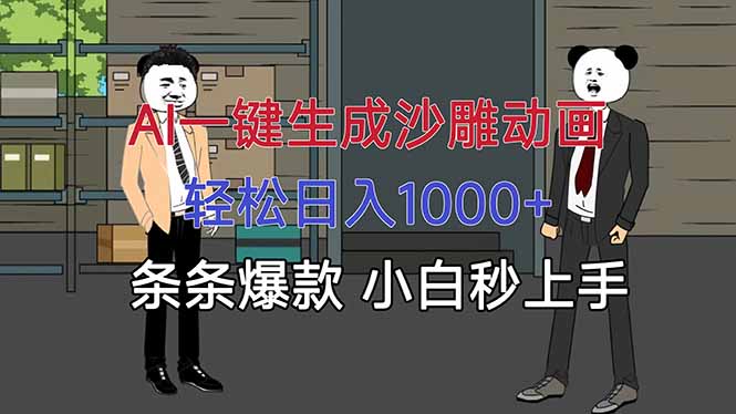 AI一键生成沙雕动画,轻松日入1000+,条条爆款,小白秒上手-创新社-资源网-最新项目分享网站