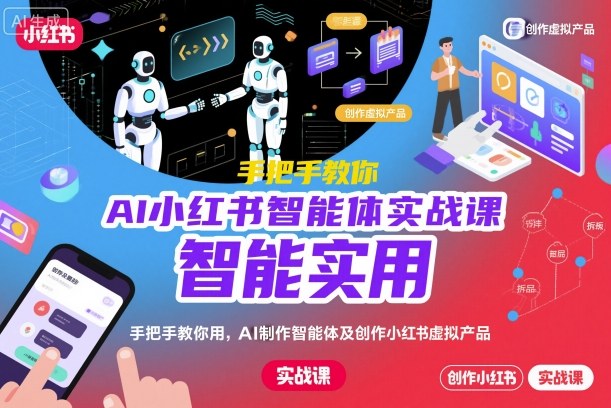 AI小红书智能体实战课，手把手教你用AI制作智能体及创作小红书虚拟产品，提效+内容商业化(更新)-创新社-资源网-最新项目分享网站