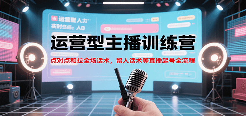 运营型主播训练营，点对点和拉全场话术，留人话术等直播起号全流程(更新7月)-创新社-资源网-最新项目分享网站