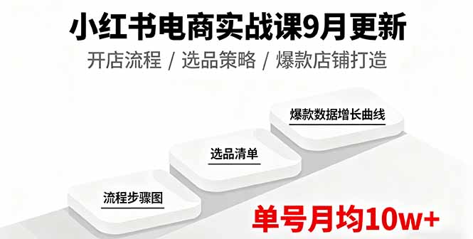 小红书电商实战课9月更新，开店流程/选品策略/爆款店铺打造，单号月均10w+-创新社-资源网-最新项目分享网站