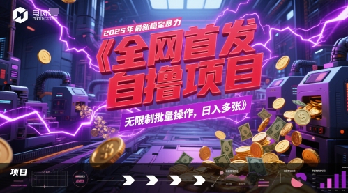 全网首发，2025年最新稳定暴力全自动自撸项目，无限制批量操作，日入多张【揭秘】-创新社-资源网-最新项目分享网站-