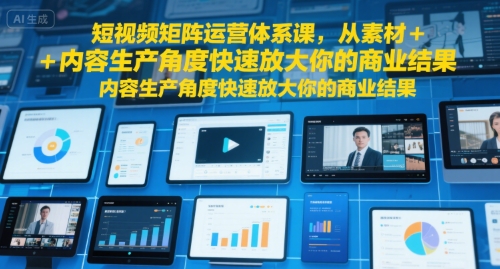 短视频矩阵运营体系课，从素材+内容生产角度快速放大你的商业结果-创新社-资源网-最新项目分享网站