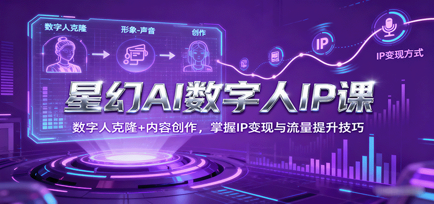 星幻AI数字人IP课，数字人克隆+内容创作，掌握IP变现与流量提升技巧-创新社-资源网-最新项目分享网站
