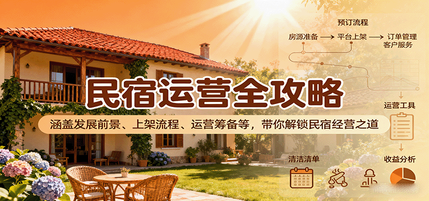 民宿运营全攻略：涵盖发展前景、上架流程、运营筹备等，带你解锁民宿经营之道-创新社-资源网-最新项目分享网站