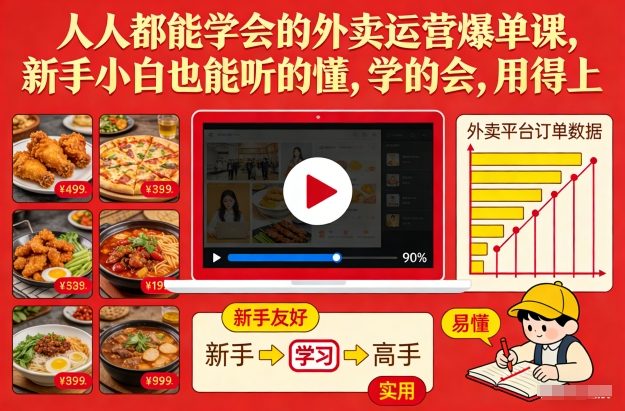 人人都能学会的外卖运营爆单课,新手小白也能听的懂,学的会,用得上-创新社-资源网-最新项目分享网站