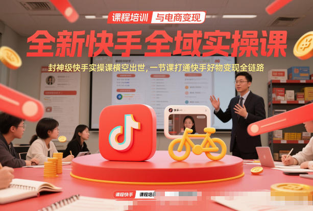 全新快手全域实操课，封神级快手实操课横空出世，一节课打通快手好物变现全链路-创新社-资源网-最新项目分享网站