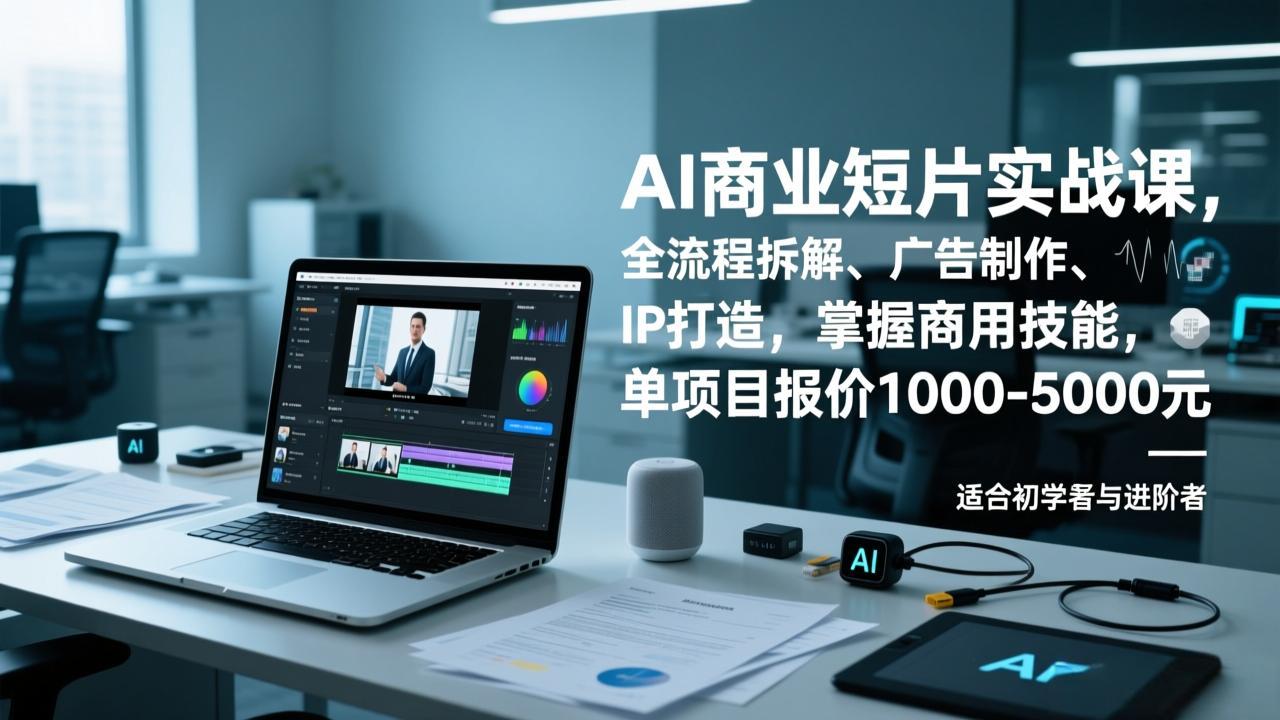 AI商业短片实战课,全流程拆解、广告制作、IP打造,掌握商用技能,单项目报价1000-5000元-创新社-资源网-最新项目分享网站