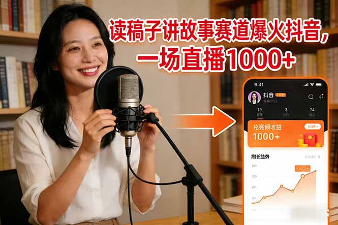 读稿子讲故事赛道爆火抖音,一场直播日入1000+-创新社-资源网-最新项目分享网站