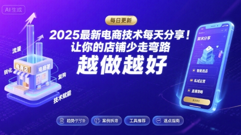 2025最新电商技术每天分享,让你的店铺少走弯路,越做越好(更新26年01月)-创新社-资源网-最新项目分享网站