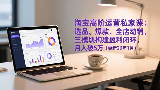 淘宝高阶运营私家课:选品、爆款、全店动销,三模块构建盈利闭环,月入破5万(更新26年1月-创新社-资源网-最新项目分享网站