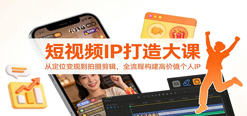 短视频IP打造大课：从定位变现到拍摄剪辑，全流程构建高价值个人IP-创新社-资源网-最新项目分享网站