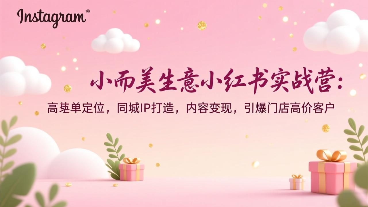 小而美生意小红书实战营:高客单定位,同城IP打造,内容变现,引爆门店高价客户-创新社-资源网-最新项目分享网站