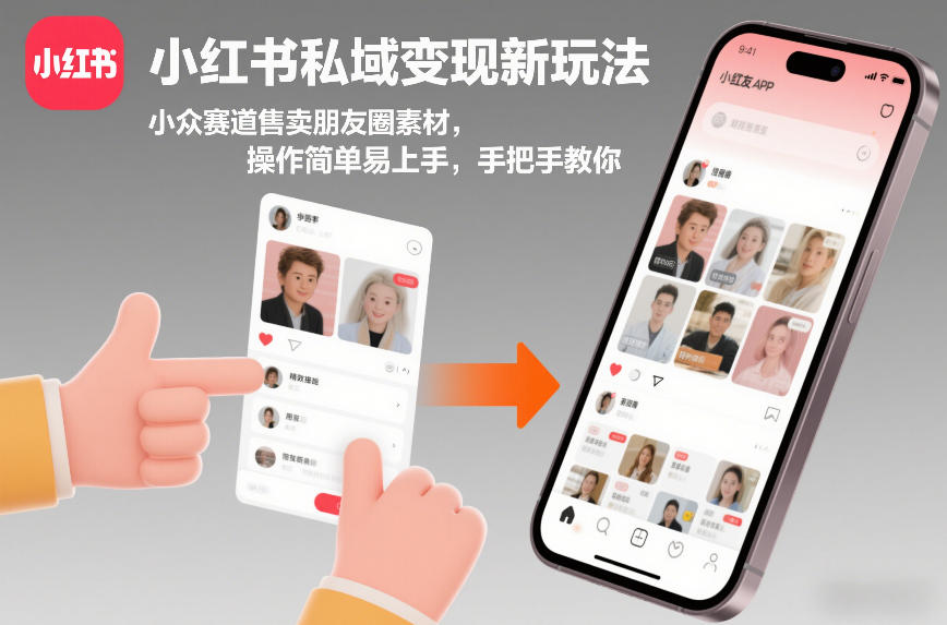 小红书私域变现新玩法,小众赛道售卖朋友圈素材,操作简单易上手,手把手教你-创新社-资源网-最新项目分享网站