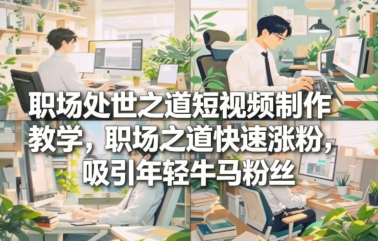 职场处世之道短视频制作教学，职场之道快速涨粉，吸引年轻牛马粉丝-创新社-资源网-最新项目分享网站