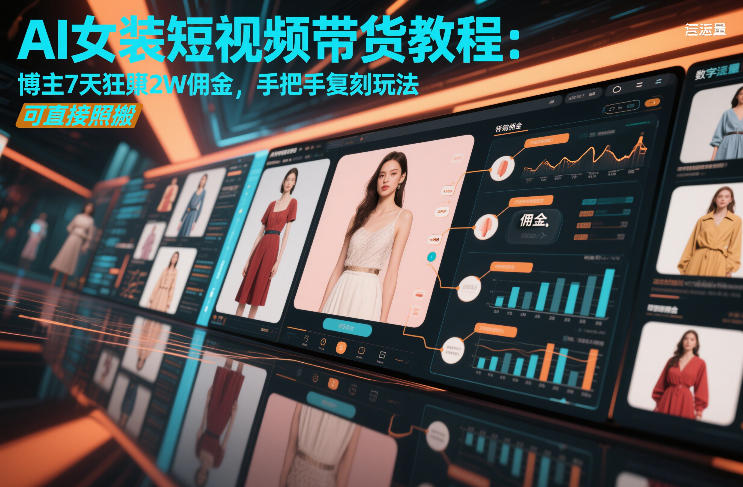 AI女装短视频带货教程：博主7天狂賺2W佣金，手把手复刻玩法，可直接照搬-创新社-资源网-最新项目分享网站