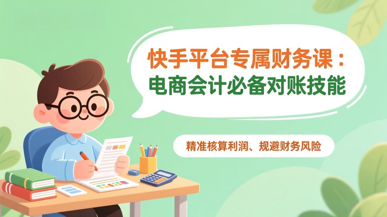 快手平台专属财务课:电商会计必备对账技能,精准核算利润、规避财务风险-创新社-资源网-最新项目分享网站