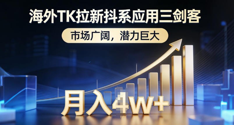海外TK拉新抖系应用三剑客,市场广阔,潜力巨大,月入1w+-创新社-资源网-最新项目分享网站