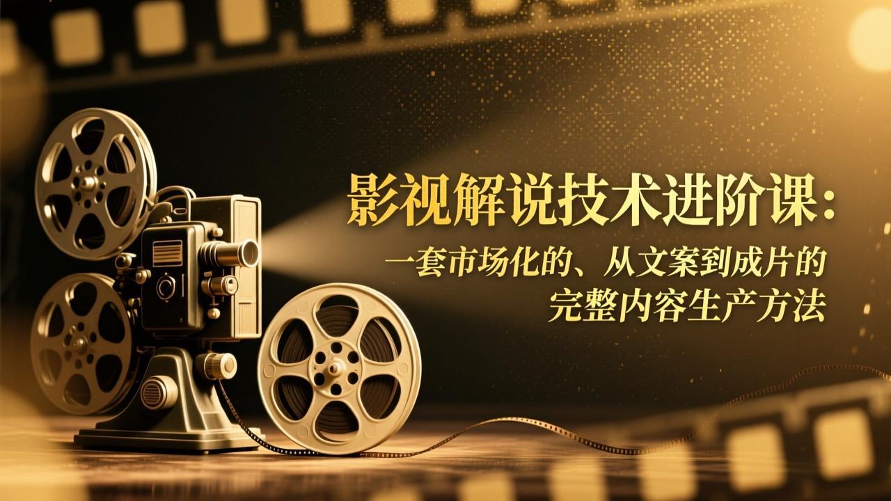 影视解说技术进阶课：一套市场化的、从文案到成片的完整内容生产方法-创新社-资源网-最新项目分享网站