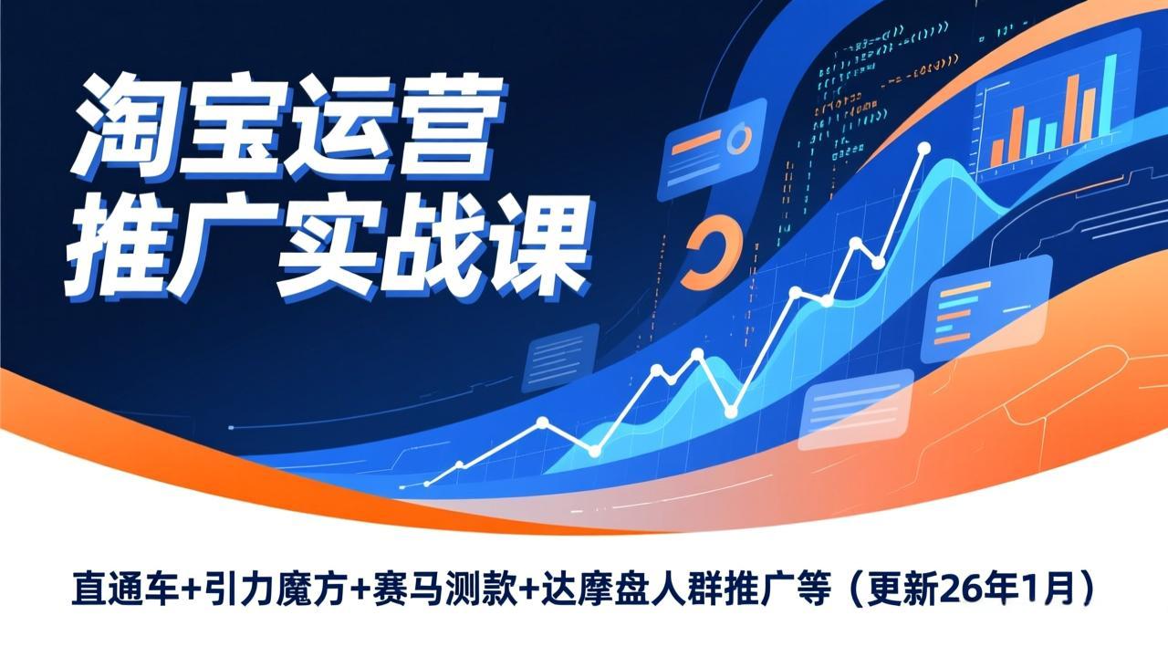 淘宝运营推广实战课，直通车+引力魔方+赛马测款+达摩盘人群推广等(更新26年1月-创新社-资源网-最新项目分享网站