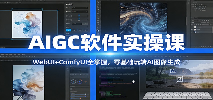 AIGC软件实操课：WebUI+ComfyUI全掌握，零基础玩转AI图像生成-创新社-资源网-最新项目分享网站
