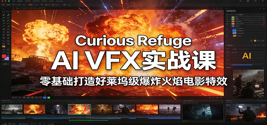Curious Refuge AI VFX实战课，零基础打造好莱坞级爆炸火焰电影特效-创新社-资源网-最新项目分享网站