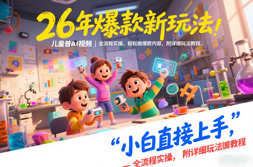 26年爆款新玩法,儿童科普AI视频,全流程实操,轻松做爆款内容,小白直接上手,附详细玩法教程-创新社-资源网-最新项目分享网站