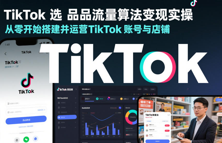 TikTok选品流量算法变现实操，从零开始搭建并运营TikTok账号与店铺-创新社-资源网-最新项目分享网站