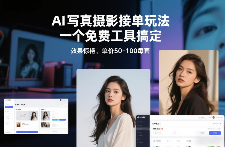 AI写真摄影接单玩法,一个免费工具搞定,效果惊艳,单价50-100每套-创新社-资源网-最新项目分享网站